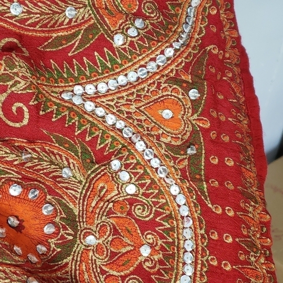 Cassee's Rayon Tube Halter Dress Sequins Red Orange Green M EUC - Picture 4 of 16